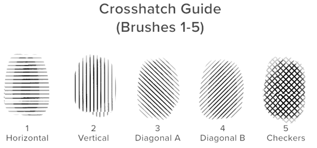 Crosshatch shading brushes in Autodesk Sketch Book Pro